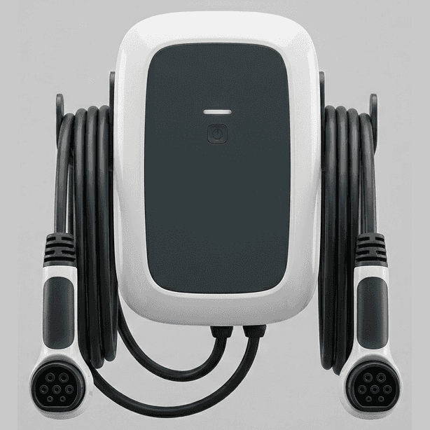 Photorealistic wall-mounted EV charge point with status display