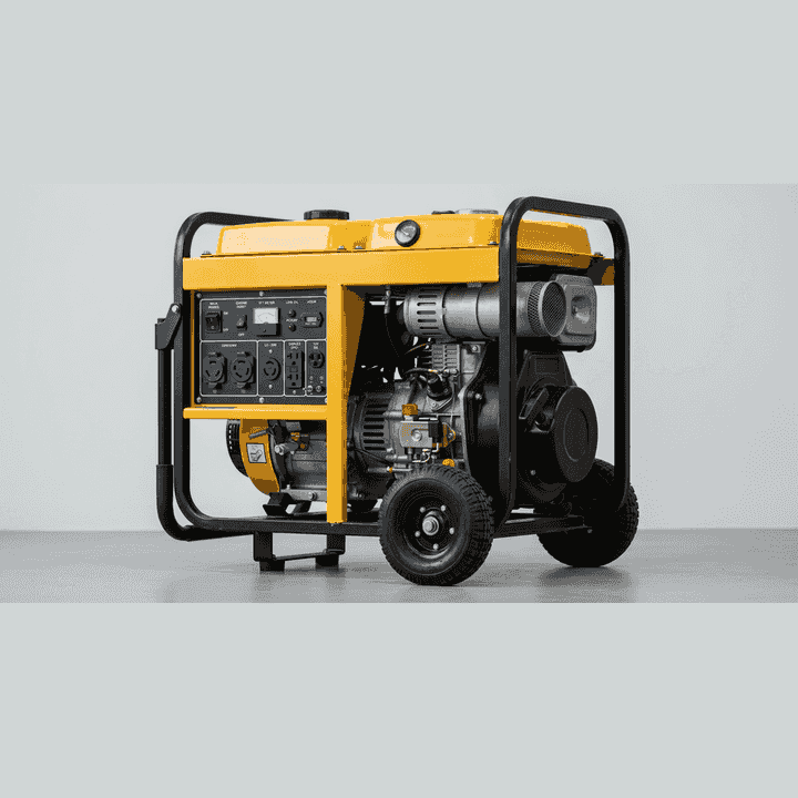 Photorealistic portable generator set with control panel