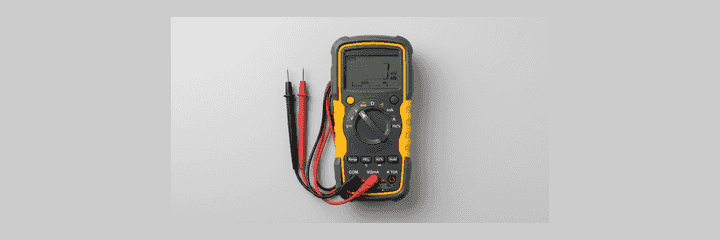 Photorealistic digital multimeter with test leads